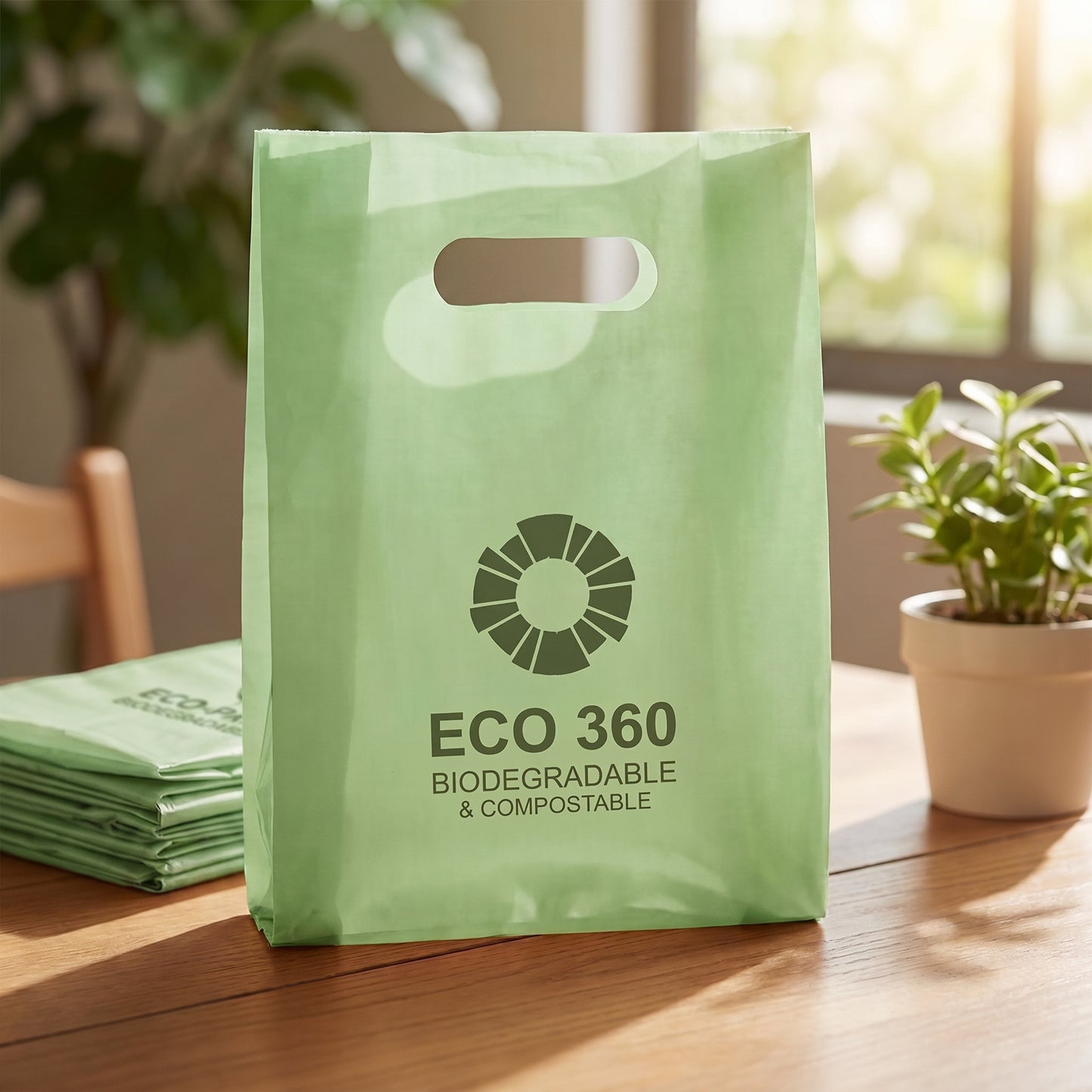 D handle Shopping Bag (Bio degradable)