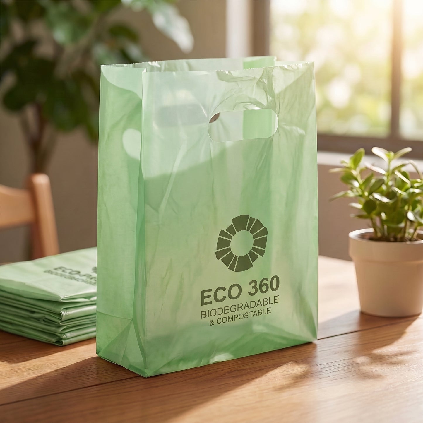 D handle Shopping Bag (Compostable)